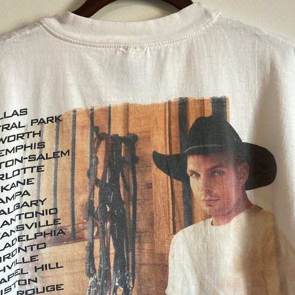 VTG 90s Garth Brooks T-Shirt Large White Country Hanes 98 Seven Music Tour Merch - Picture 10 of 15